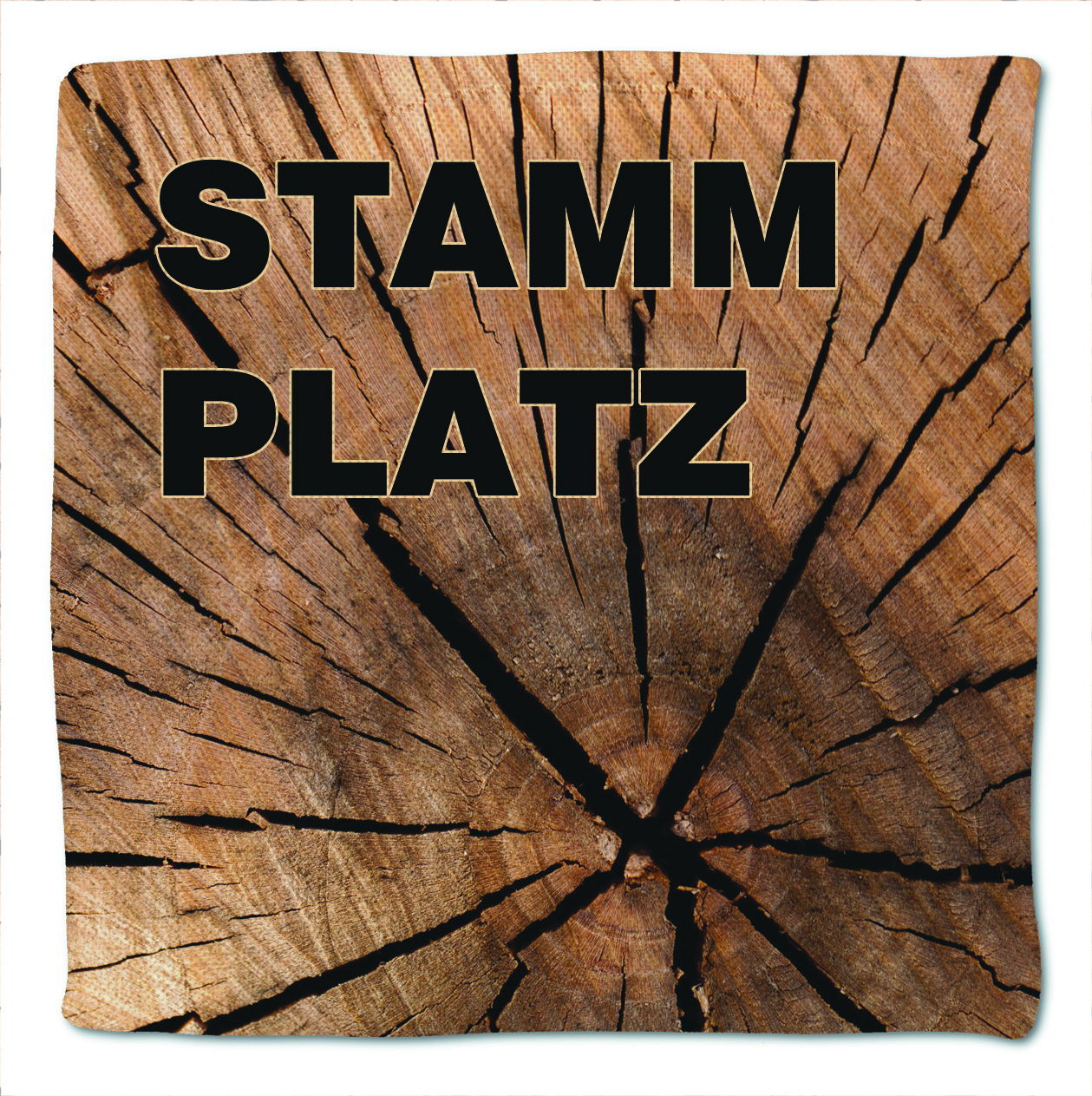 Sitzkissen Holzoptik Stammplatz  40x40x3 cm